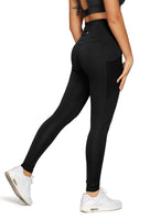 1 x RAW Customer Returns QUEENIEKE Women s Yoga Leggings Power Flex Mesh Mid Waist 3 Phone Pocket Gym Running Pants Color Black Size XXL 16  - RRP €28.22