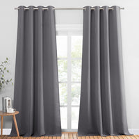 1 x RAW Customer Returns PONY DANCE Thermal Blackout Curtains Insulating Cold and Heat Bedroom Curtains 2 Pieces 140x240 CM Blackout Curtains with Eyelets Gray Opaque Curtains for Living Room Dining Room - RRP €25.99