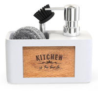 1 x RAW Customer Returns Dishwashing liquid dispenser kitchen - Soap dispenser kitchen - Chill House sink organizer white - Kitchen Soap Dispenser - Dishwashing organizer kitchen - Kitchen organizer - RRP €19.46