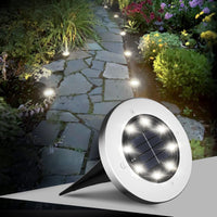 1 x RAW Customer Returns FLOWood Solar Floor Light Solar Light for Garden Solar Outdoor Light 8 LEDs Waterproof Stainless Steel Plastic 12 Pieces - RRP €38.99