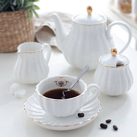 1 x RAW Customer Returns Sweejar Home Porcelain Tea Set with Cups and Saucers Royal Family Design 225ml White - RRP €92.99