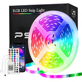 1 x RAW Customer Returns PSTAR LED Strip 15M, Bluetooth LED Strip RGB 24V with IR Remote Control APP Controllable Music Mode, Timer Setting, LED Strip Self-Adhesive for Lighting Home, Party, Kitchen - RRP €15.89