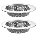 1 x RAW Customer Returns Drain strainer set of 2, 112 mm sink strainer, stainless steel sink strainer, strainer basket sink, drain strainer, kitchen sink shower drain strainer, prevent blockage - RRP €9.59