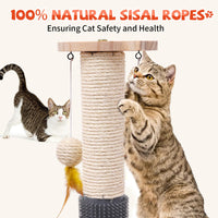 2 x Brand New FUNCREVITY Cat Toy Sisal Scratcher Interactive Cat Treat Dispenser Toy Wooden Ball Track Dangling Feather Toy Massage Brush and Catnip Balls Ideal for Indoor Cats and Kittens - RRP €58.46