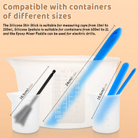 1 x RAW Customer Returns Silicone measuring cup epoxy resin, 600 100ml mixing cup, stirring sticks, silicone spatula, mixing paddle, dosing cup, pipettes, gloves of epoxy resin, jewelry making, easy to clean - RRP €15.92