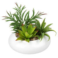 1 x RAW Customer Returns Artificial Plant Artificial Succulent Plant in Ceramic Pot Succulent Arrangement Houseplant for Living Room Balcony Bedroom Bathroom Table Decoration, Height 7 18 cm - RRP €30.24