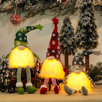 1 x RAW Customer Returns Christmas Gnome with LED, Christmas Elf Accessories, Luminous Christmas Gnomes, Plush Santa Claus Elf, Christmas Decorations for the Home, Christmas Home Decoration for Christmas Tree Table Fireplace B  - RRP €15.98