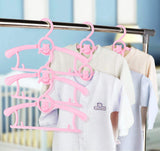 1 x RAW Customer Returns Anstore Pack of 20 Children s Clothes Hangers that Grow with Your Child, Space-Saving with Stackable Bear Hooks, Non-Slip Clothes Hangers for Babies and Toddlers, Pink - RRP €23.99