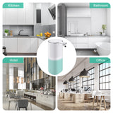 1 x RAW Customer Returns Automatic Soap Dispenser - Electric Soap Dispenser with Sensor, Automatic Soap Dispenser with 4 Level Setting, 2 Wall Stickers 1 USB Charging Cable, Wall Mounted Soap Dispenser for Bathroom Kitchen - RRP €22.18