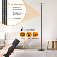 1 x RAW Customer Returns Yikuneng LED Floor Lamp, 36W 3200LM Super Bright Dimmable 2700K-6500K Living Room Floor Lamp with Remote Control and Touch Control, Floor Lamp for Living Room, Reading and Office - RRP €74.36