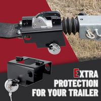 1 x RAW Customer Returns Trailer lock, with trailer coupling protective cap bag trailer lock, trailer anti-theft protection trailer security - RRP €35.99