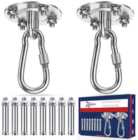 1 x RAW Customer Returns ALECPEA stainless steel ceiling hook for punching bags set of 2 - 400 kg load capacity - bomb-proof punching bag holder - ideal ceiling mount for hanging punching bags - incl. German instructions - RRP €17.99