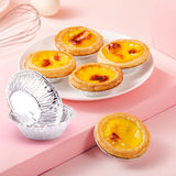 2 x Brand New Cisolen 200 Pieces Egg Tart Mold Disposable Aluminum Foil Cups Egg Tart Mold for Muffins Creams Egg Tarts Cakes Pastries Pudding - RRP €24.2