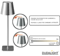 1 x Brand New DUDALIGHT USB Rechargeable LED Table Lamp - Wireless, Touch, Dimmable for Restaurant, Desk, Bedside - 3 LED Lights of Different Intensity - RRP €46.22