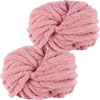 1 x RAW Customer Returns Hengrongshen fluffy wool, 2 pieces 500 g pink cuddly wool, wool thick, wool thick yarn fluffy, chunky wool, wool for crocheting, can be used for knitting cushions, blankets, scarves and hats - RRP €19.78