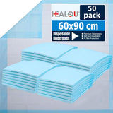 1 x RAW Customer Returns Healqu Disposable Incontinence Pad for Beds - Incontinence Bed Pad for Adults, Seniors or Children - Large Super Absorbent 60 x 90cm, 50 Pack  - RRP €32.86