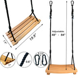 1 x RAW Customer Returns Adult Swing Adjustable Garden Rings with 2.5m Rope Wooden Swing Seat for Indoor and Outdoor Swings 48 20cm  - RRP €42.25