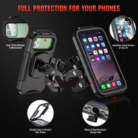 1 x RAW Customer Returns LUROON Motorcycle Cell Phone Holder, Universal Waterproof Bicycle Cell Phone Holder with 360 Rotation, Touch ID Face ID Bike Cell Phone Holder Compatible with 4.5 to 6.8 Smartphones - RRP €24.99