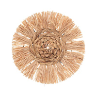 1 x RAW Customer Returns Atmosphera - Set of 3 wall decorations - Raffia D25 cm - Beige - RRP €44.32