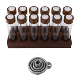 1 x RAW Customer Returns Dropfree Pack of 12 Coffee Bean Tubes, Wooden Stand and Funnel - RRP €41.69