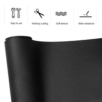 1 x RAW Customer Returns Bocguy Leather Patch Self-Adhesive 150 x 40 cm, 2 Rolls Artificial Leather Self-Adhesive PU Leather Repair Tape for Sofas, Handbags, Jackets, Car Seats, Furniture Leather Repair and Renovation, Black - RRP €22.18