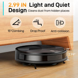 1 x RAW Customer Returns EICOBOT Robot Vacuum Cleaner Strong Suction, Silent Ultrathin Robot Vacuum Cleaner, 120 Minutes, Tangle-Free, Ideal for Animal Hair, Carpets and Hard Floors, 550ml, R20, Black Iron - RRP €89.99