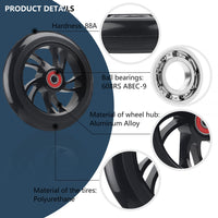 1 x RAW Customer Returns DBREAKS 2 pieces stunt scooter wheels 120mm, replacement wheels for scooter 120mm black, scooter replacement wheels set, scooter wheels with ABEC-9 ball bearings, hardness 88A, suitable for all kinds of scooters - RRP €28.51