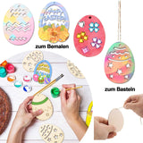 1 x Brand New GVPOELR Easter eggs wooden pendants, 20 pieces of Easter crafts wood, Easter pendant wooden decoration, with jute rope, wooden pendant Easter for painting, 5 shapes of cut-out models, for DIY crafts to paint - RRP €20.4