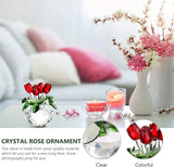 1 x RAW Customer Returns H D decorative bouquet of crystal glass red roses with gift box - RRP €51.99