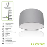 1 x Brand New Lumare ceiling lamp E27 socket round flat bathroom lamp, living room ceiling light, no drilling replaceable, warm white LED light, glass lampshade for hallway - RRP €41.99