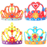 1 x Brand New 4 Pieces Birthday Crown Party Hats Craft DIY Art Kit Princess Royal Crown Home Project Group Colorful Crown Hats Crown Hat for Kids Girls Party Cospaly Party Hats Birthday - RRP €19.2