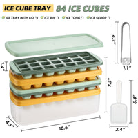 4 x Brand New BEWOS 6 Pack Ice Cube Tray, 126 Pieces Ice Cubes, Ice Cube Tray with Lid, BPA Free Ice Cube Tray, Silicone Ice Cube Tray, Ice Cubes Easy to Release, Ice Cube Trays for Cooling Cocktails, Whiskey - RRP €60.48