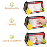 1 x RAW Customer Returns LEADSTAR Baby Mirror with Crackling Book, Black White Book Baby Fabric Book Quiet Book Picture Book with Contrast Cards Contrast Pattern Children s Mirror Tummy Position Contrast Toy for Newborns 0-6 Months - RRP €12.6