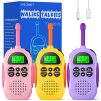 1 x RAW Customer Returns HPROMOT Walkie Talkie Children Rechargeable 3 Pack 16 Channels 2 Way Radio Long Range Walkie Talkies with LCD Flashlight Toy Gifts for 3-12 Boys Girls Indoor Outdoor Adventure Camping Hiking - RRP €42.99