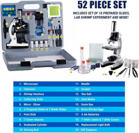 1 x RAW Customer Returns AmScope M30-ABS-KT2-W 52-piece children s beginner microscope with LED light and carrying case, 120X-1200X, 40cm x 37cm x 13cm, white - RRP €47.39