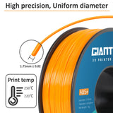 1 x RAW Customer Returns GIANTARM ABS Filament 1.75 mm, 3D printer filament 1 kg, 1 spool, diameter tolerance - 0.02 mm, ABS Orange - RRP €21.99