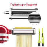 1 x RAW Customer Returns Italdos, Pasta Roller and Cutter Compatible with KitchenAid, 3-in-1 Set, Lasagna Roller, Fettuccine and Spaghetti Cutter, Stainless Steel Pasta Machine with Cleaning Brushes - RRP €108.19