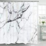 1 x RAW Customer Returns Alishomtll shower curtain textile shower curtain fabric with rings, marble waterproof shower curtain washable bathtub shower curtains anti-mould digital print polyester, 180 x 200 cm - RRP €21.06