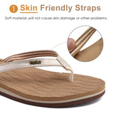 1 x RAW Customer Returns KuaiLu Flip Flops Women s Yoga Mat Toe Separator Fabric Lightweight Sandals for Women Summer Beach Leather Bathing Slippers Women with Open Toes Non-Slip Solid Rubber Sole Beige Size 40 - RRP €20.16