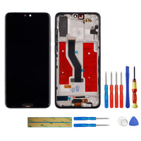 1 x RAW Customer Returns swark Compatible with Huawei P20 Pro LCD Display Touch Screen Screen Digitizer Assembly Glass Tools Black with Frame with Fingerprint TFT  - RRP €81.83