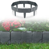 1 x RAW Customer Returns Lawn edging in stone look, bed edging, garden fence, plastic, 20 pieces, 5M palisade bed edging, anthracite 20, grey  - RRP €27.99