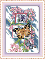 1 x Brand New Abillyn Embroidery Cross Stitch Kit Butterfly Printed Pattern Starter Kit Butterfly  - RRP €20.4