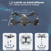 1 x RAW Customer Returns Wipkviey T26 Drone with Camera 1080P, RC Foldable FPV Quadcopter with 2 Batteries, 26-30 Min. Flight, 3D Flip, Gravity Sensor, Headless Mode, One-Button Takeoff Landing, Christmas Gifts for Men - RRP €60.49