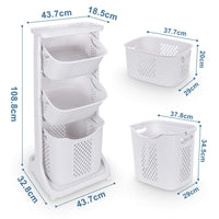 1 x RAW Customer Returns Yorbay laundry basket on wheels, laundry sorter with levels, storage baskets, laundry collector, laundry trolley, laundry container for clothes and toys - RRP €63.99