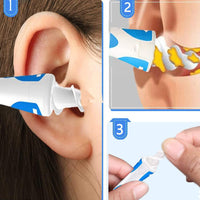 1 x RAW Customer Returns Earwax Remover, Q-grips Ear Cleaner, Safe and Soft 360 Degree Spiral Silicone Ear Cleaning Kit with 16 Washable Replacement Heads, Suitable for Children and People - RRP €9.06