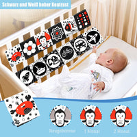 14 x Brand New AIPINQI Black and White High Contrast Cloth Book for Early Education, Stroller Toy for Toddlers, Baby Crib Activity Toy, Crab - RRP €140.98