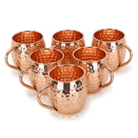 1 x RAW Customer Returns Zap Impex Moscow Mule Copper Mugs - Set of 6 - 100 Handmade Food Grade Pure Solid Copper Barrel Mugs - 16 oz High Quality Cocktail Copper Glass - RRP €52.99