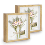 1 x RAW Customer Returns 3D picture frame for filling, Anhow 2 pieces deep 3D object frame 20 x 20 cm with transparent glass frame - wood color - RRP €22.18