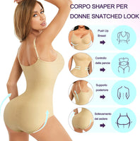 1 x RAW Customer Returns Gotoly Women s Shaping Body Shapewear Shaping Bodysuit Adjustable Shoulder Slimming Underwear Shaper Flat Stomach Slimming Shaping Bodysuit Bustier Seamless Fajas XL XXL, Beige  - RRP €24.29