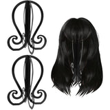 8 x Brand New xtemtoamz Wig Stand Wig Head Holder Wig Stand - Portable Plastic Wig Head Stand Wig Accessories, Removable Dryer, For Display In Salons And At Home, Black, 3 Pieces - RRP €102.64